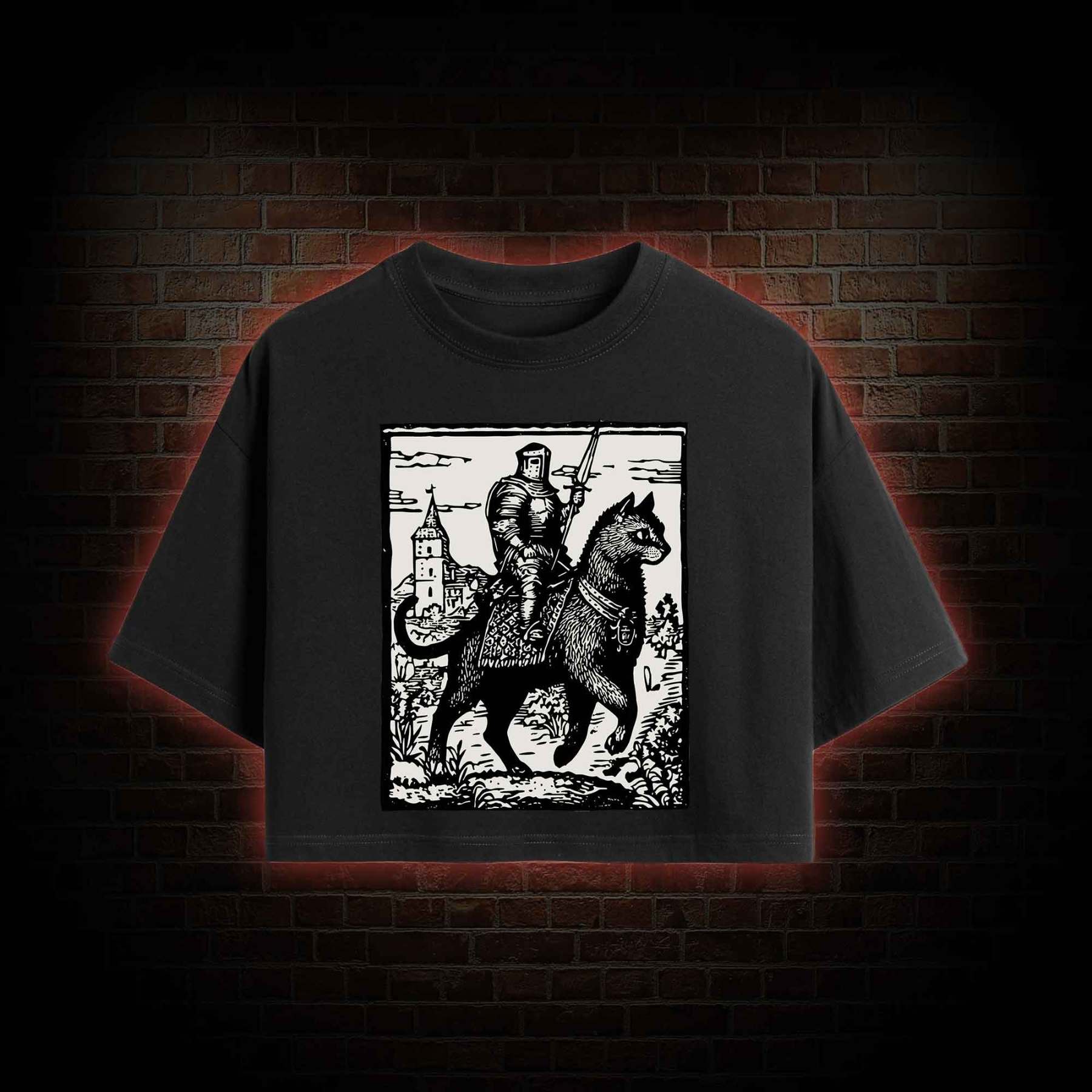 Knight Cat Rider Crop Top