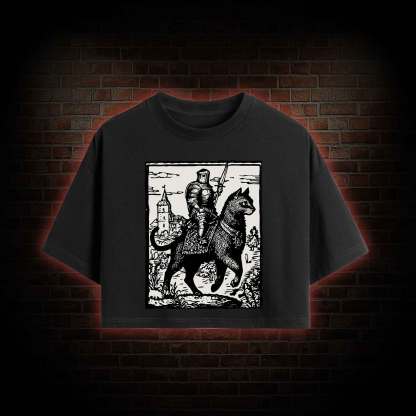 Knight Cat Rider Crop Top