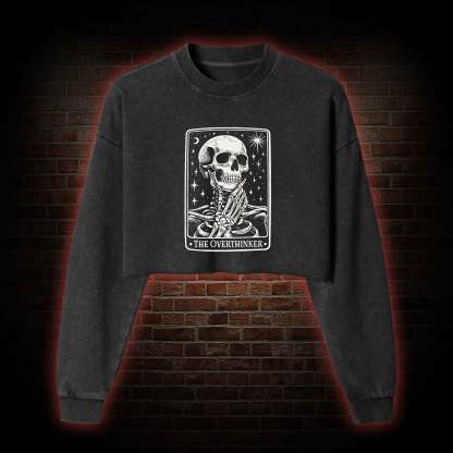 The Overthinker Washed Cropped Sweatshirts