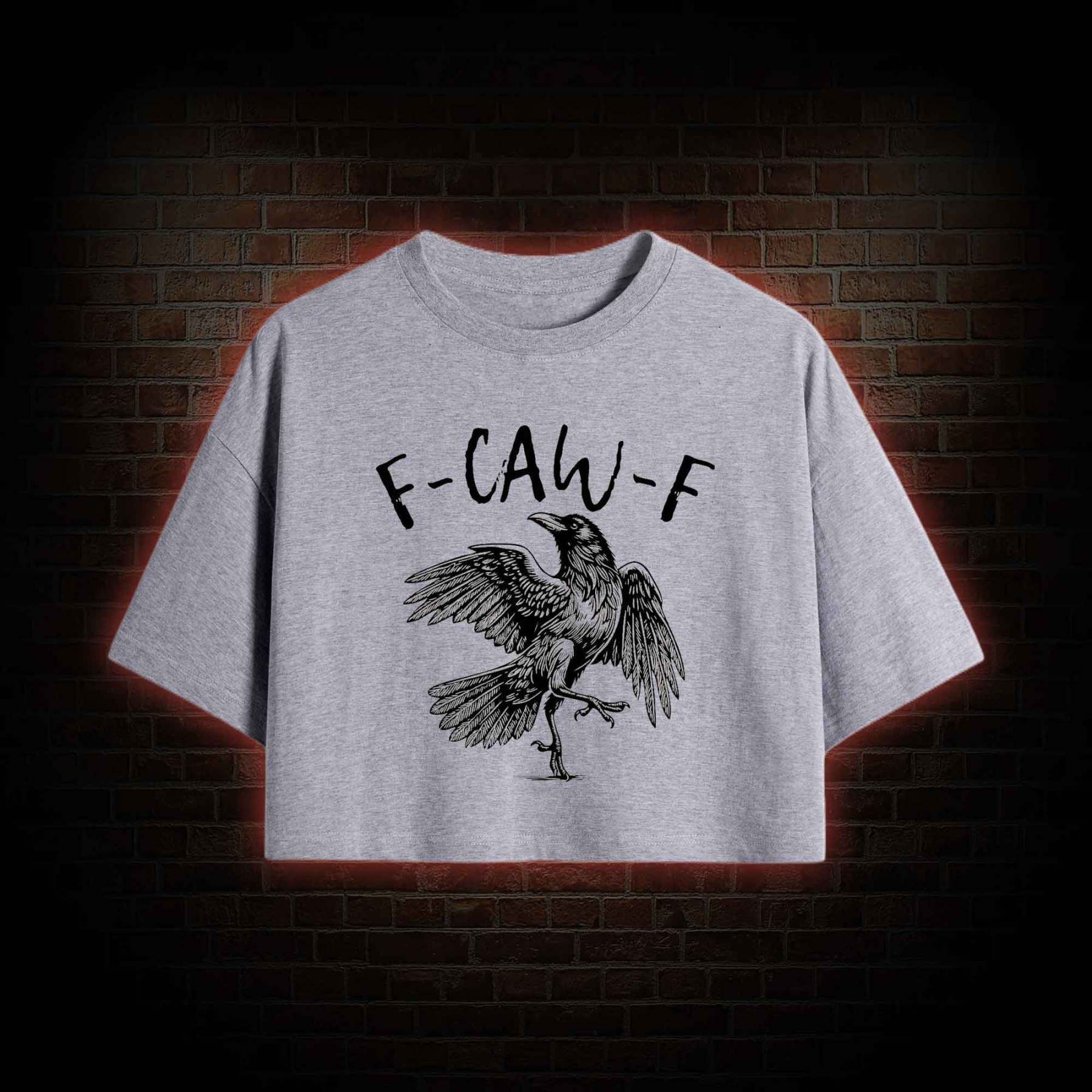 F-caw-f Funny Crop Top