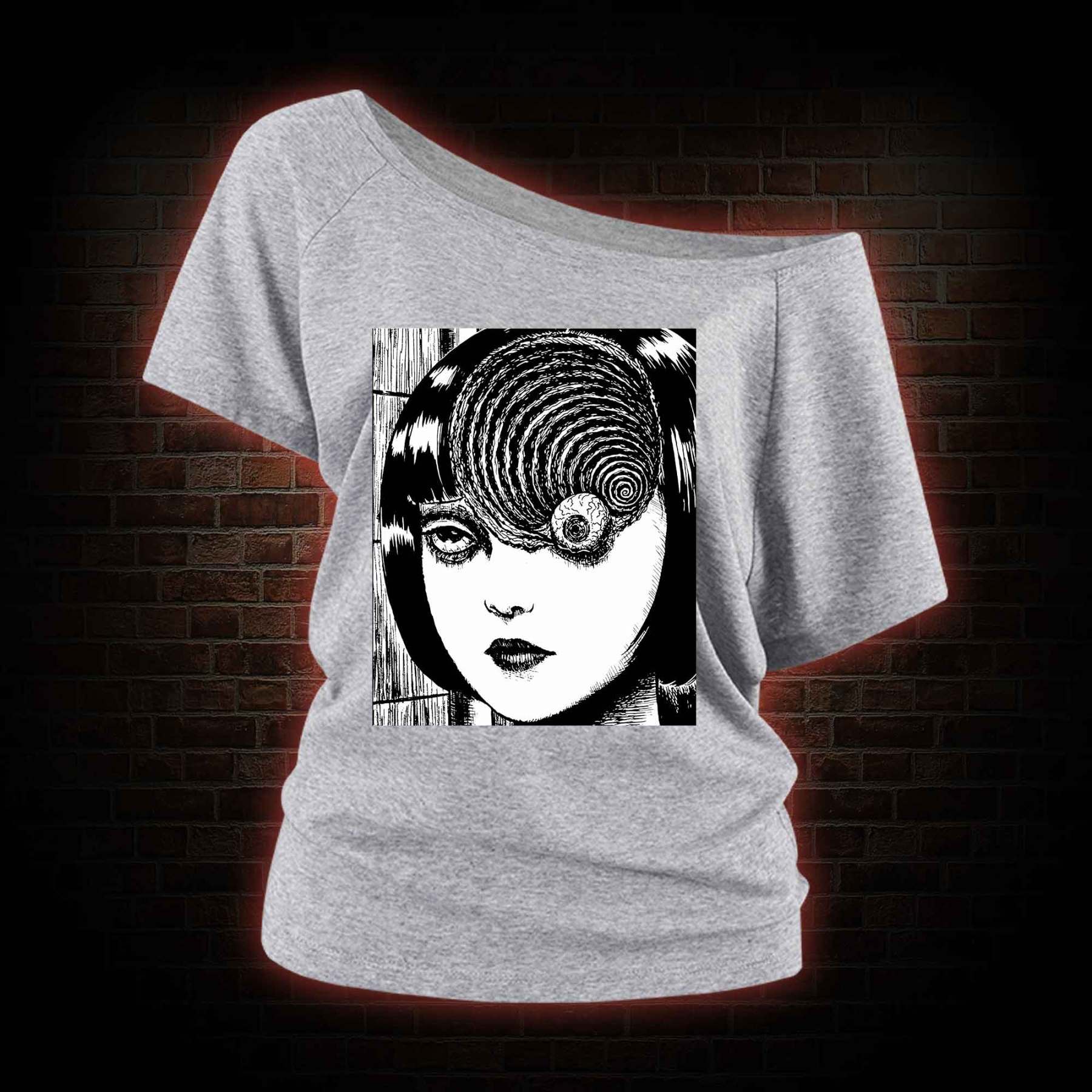 Horror Eyeball Off Shoulder T-shirts