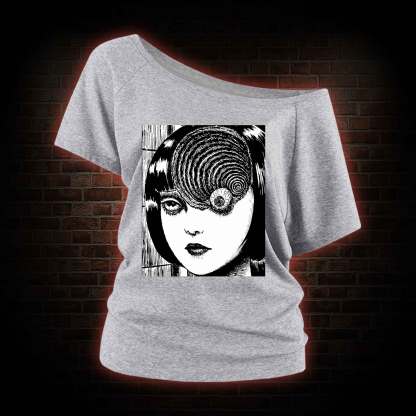Horror Eyeball Off Shoulder T-shirts