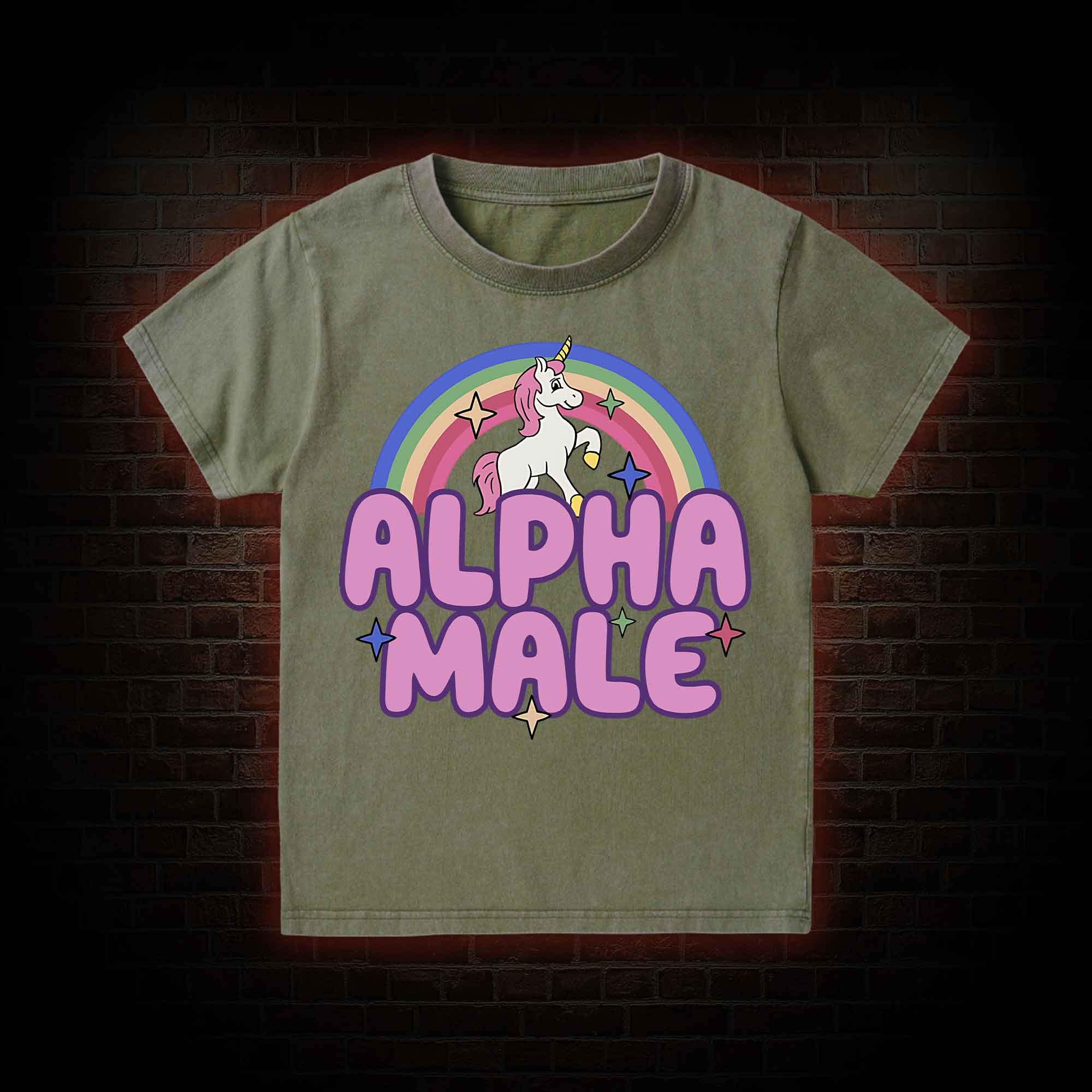 Alpha Male Kid Washed T-Shirt