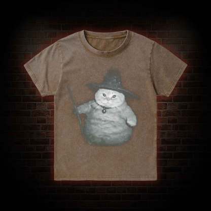 Wizard Cat Kid Washed T-Shirt