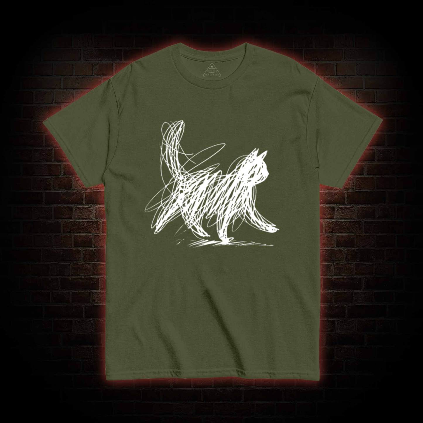 Cat Line Art T-shirt
