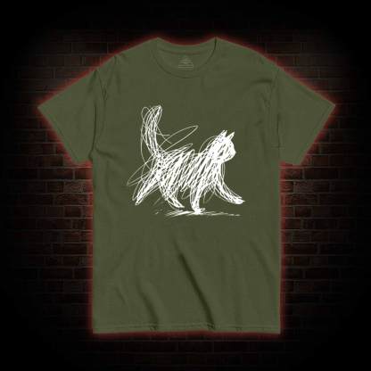Cat Line Art T-shirt