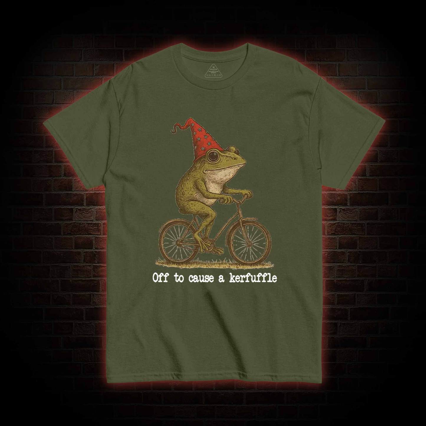 Off to Cause a Kerfuffle Frog T-shirt