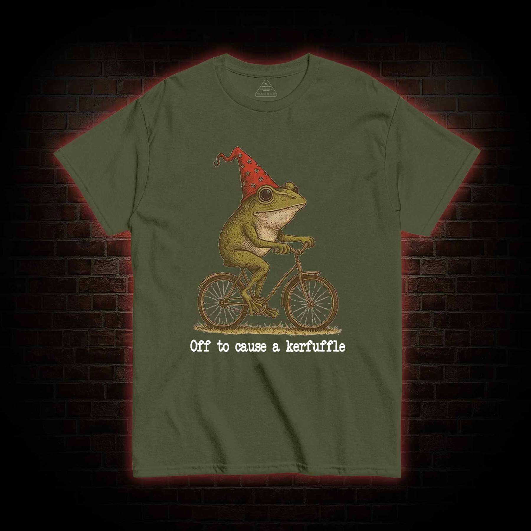 Off to Cause a Kerfuffle Frog T-shirt