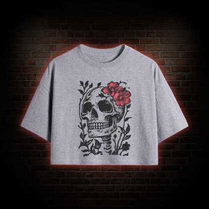Flower Skull Crop Top