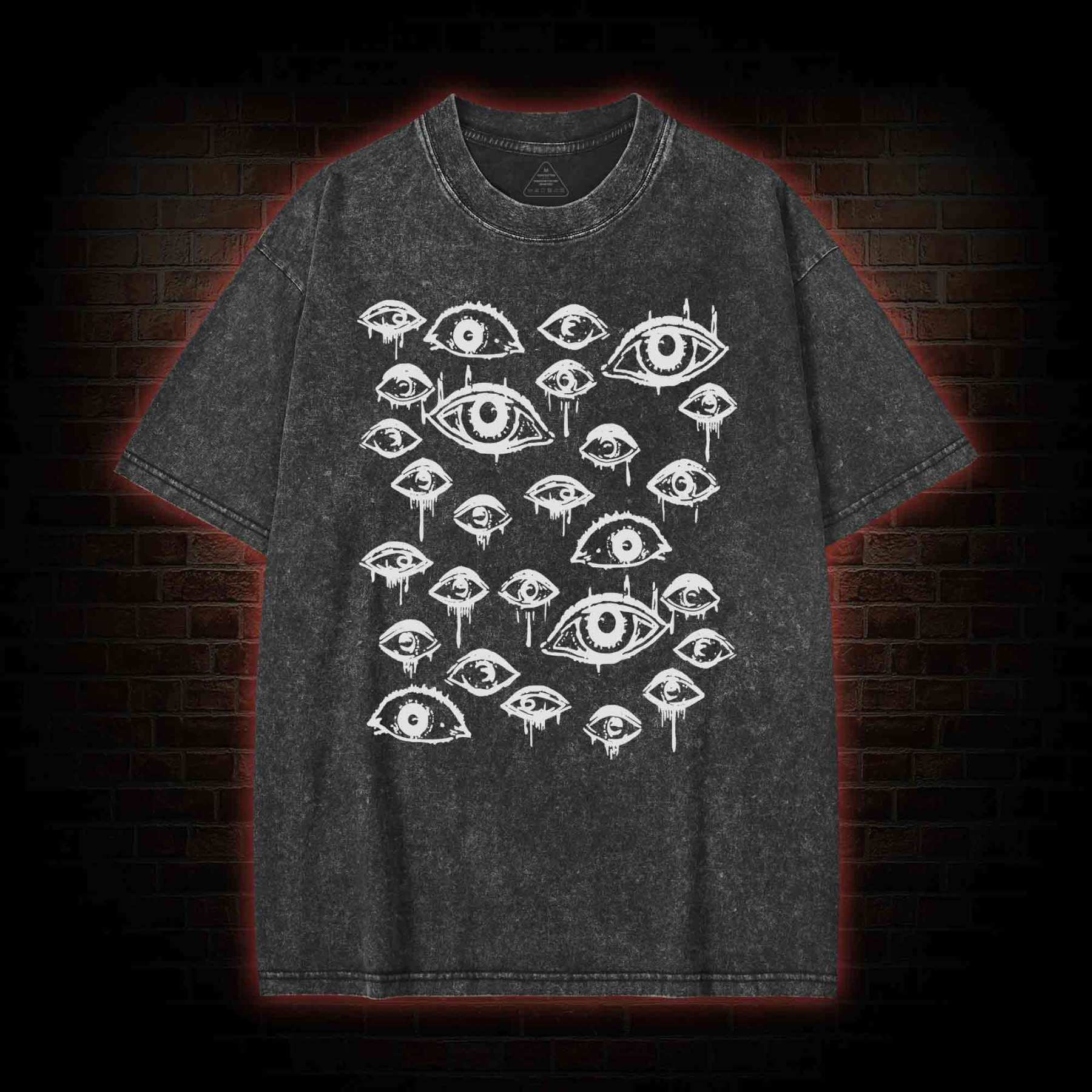Grunge Eyeball Weird Washed T-shirt