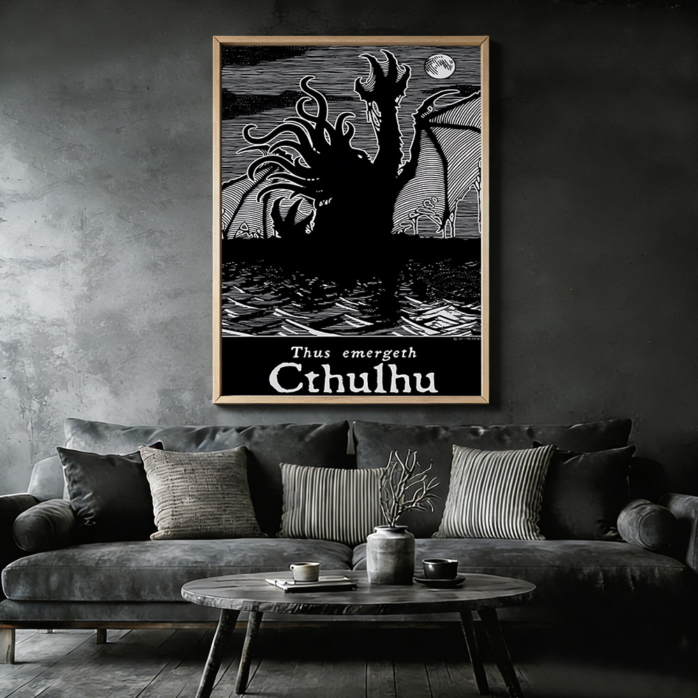 Thus Emergeth Cthulhu Framed Canvas Print