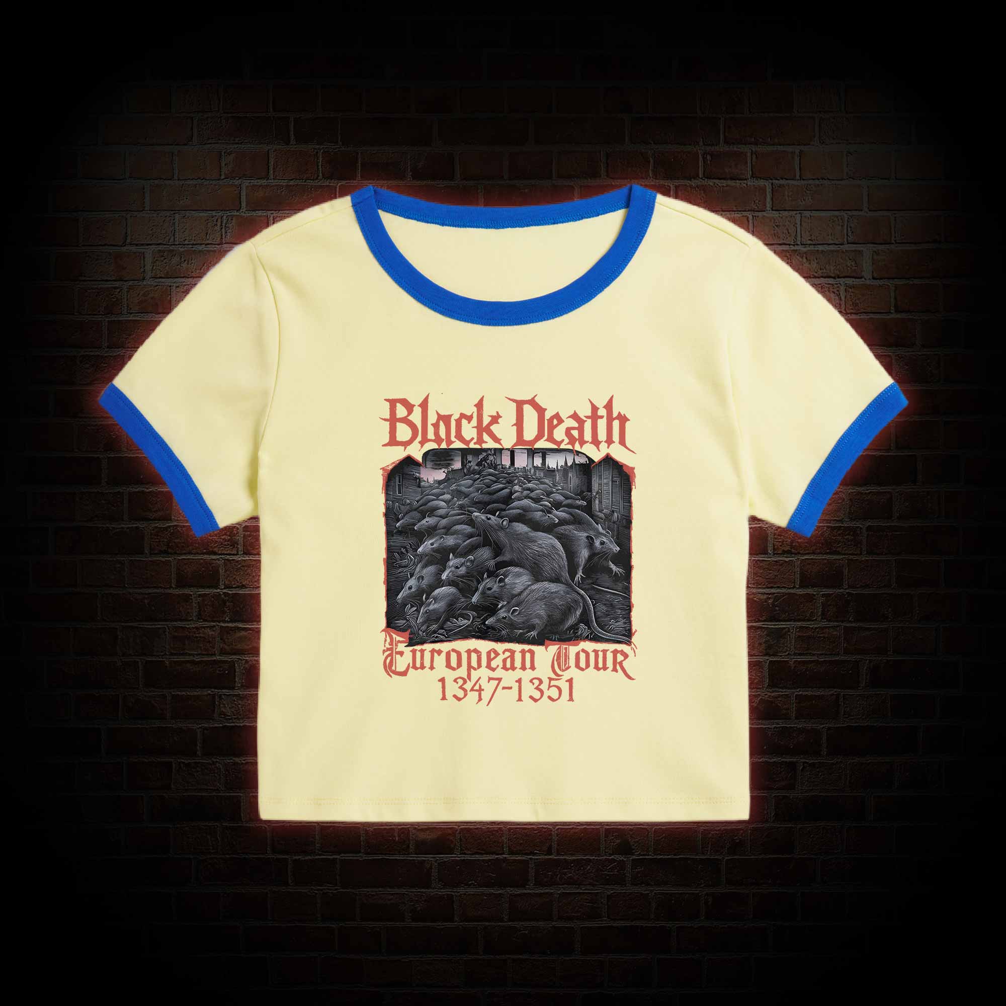 Vintage Black Death European Tour Baby Tee