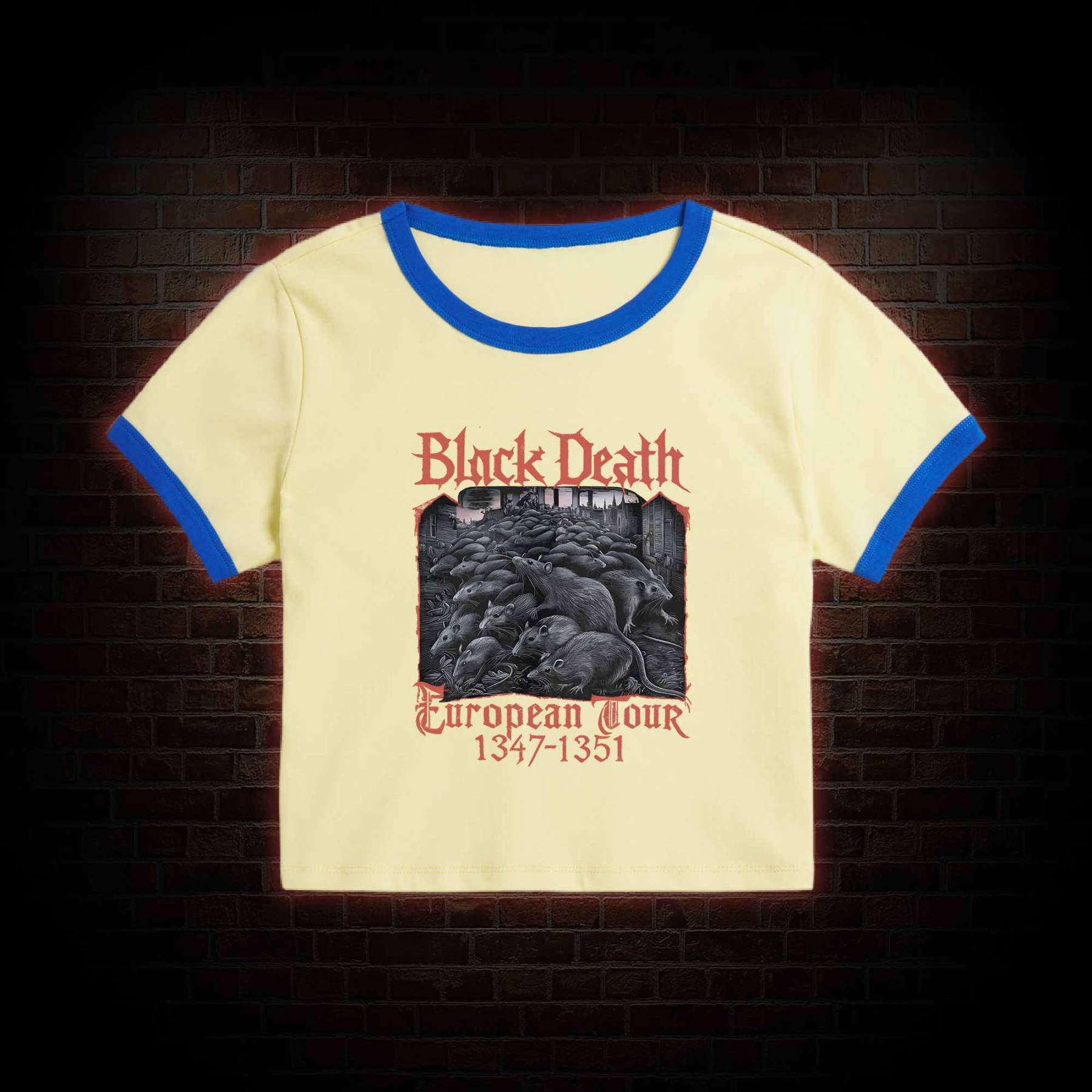 Vintage Black Death European Tour Baby Tee