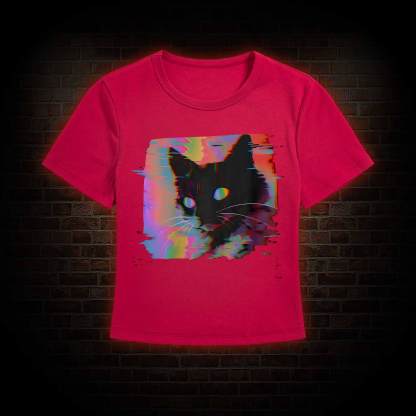 Psychedelic Weirdcore Cat Slim Fit T-Shirt