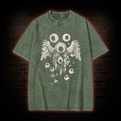 Weirdcore Eyeball Washed T-shirt