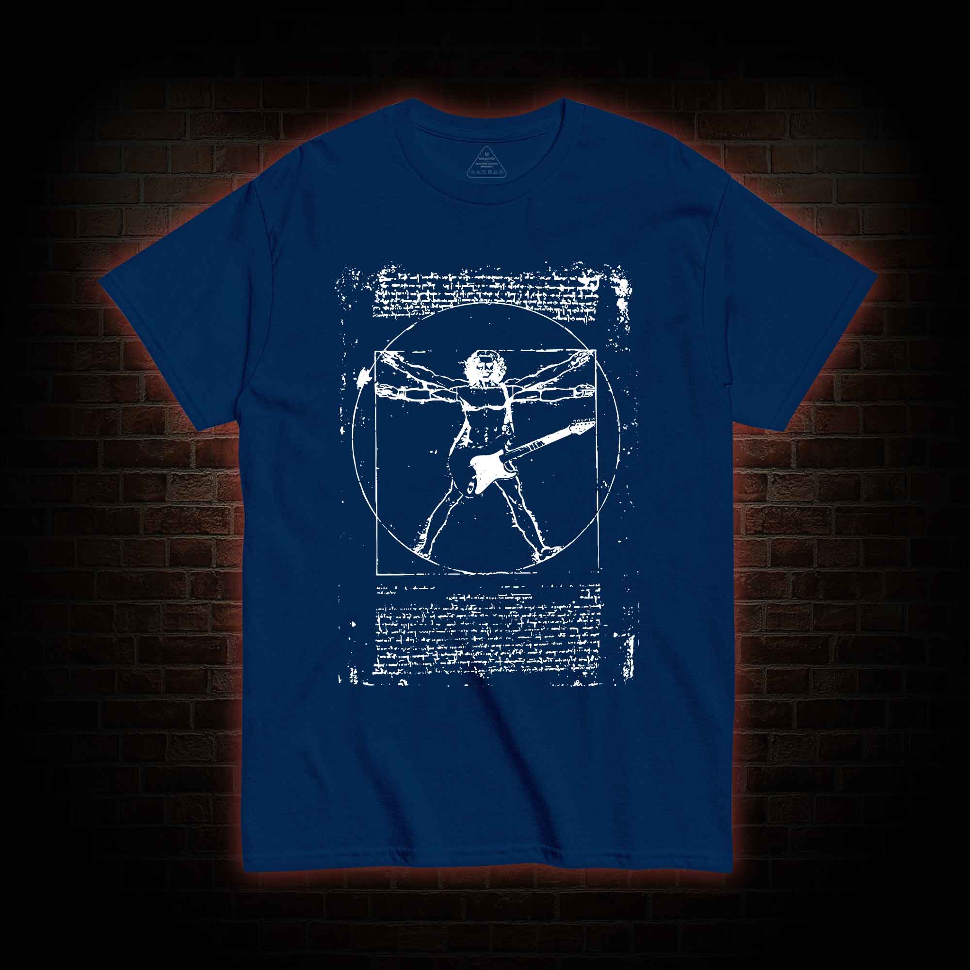 Vitruvian Man Guitar Music Player T-shirt