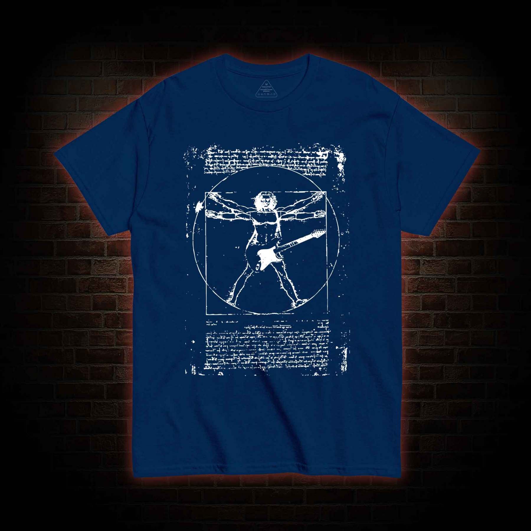 Vitruvian Man Guitar Music Player T-shirt