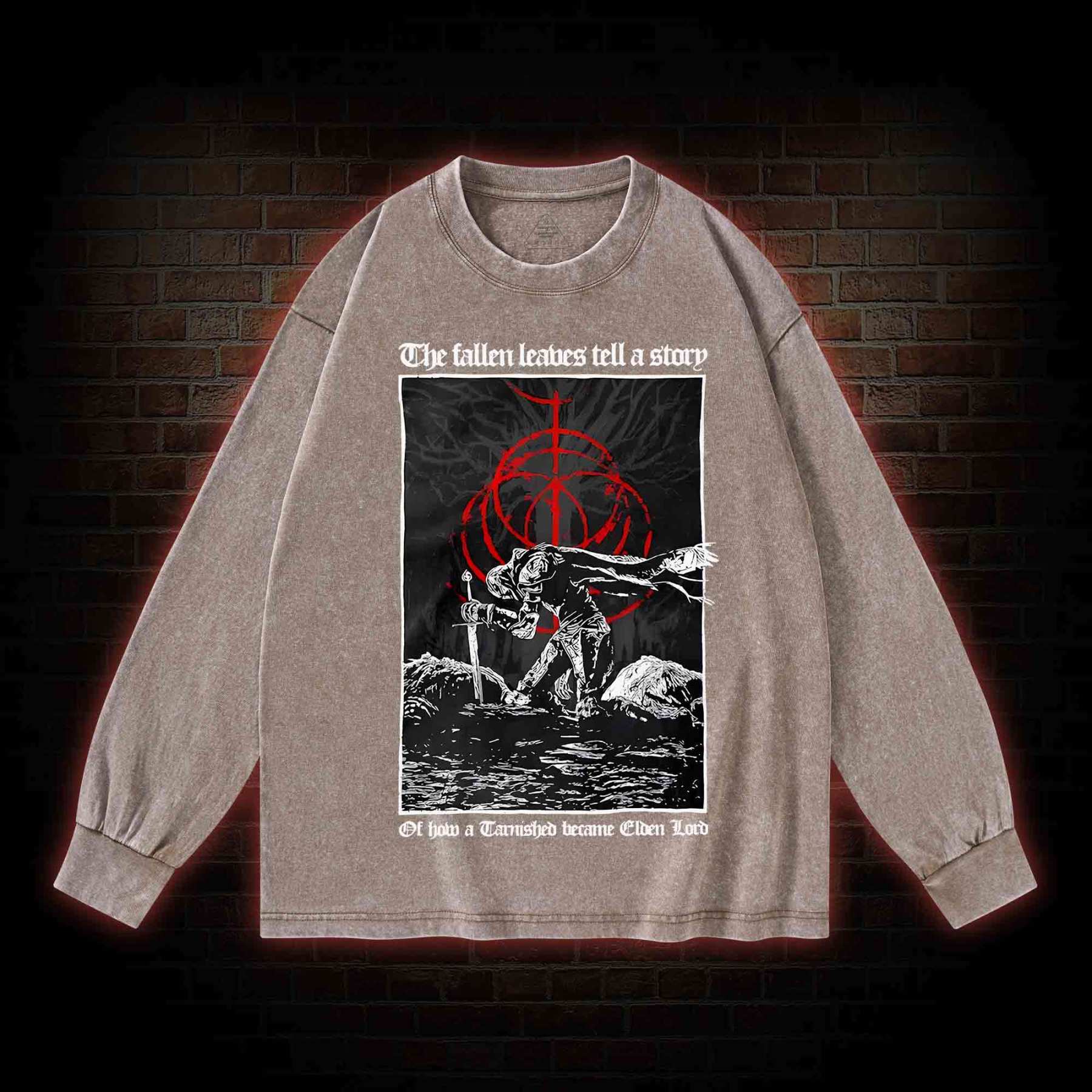 The Fallen Leaves Tell a Story Washed Long-Sleeve T-shirt