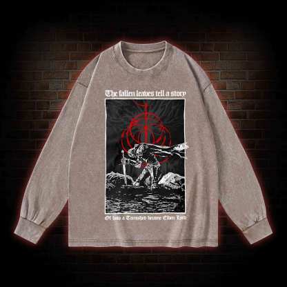 The Fallen Leaves Tell a Story Washed Long-Sleeve T-shirt