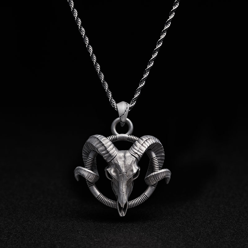 Baphomet Skull Sculptural Necklace