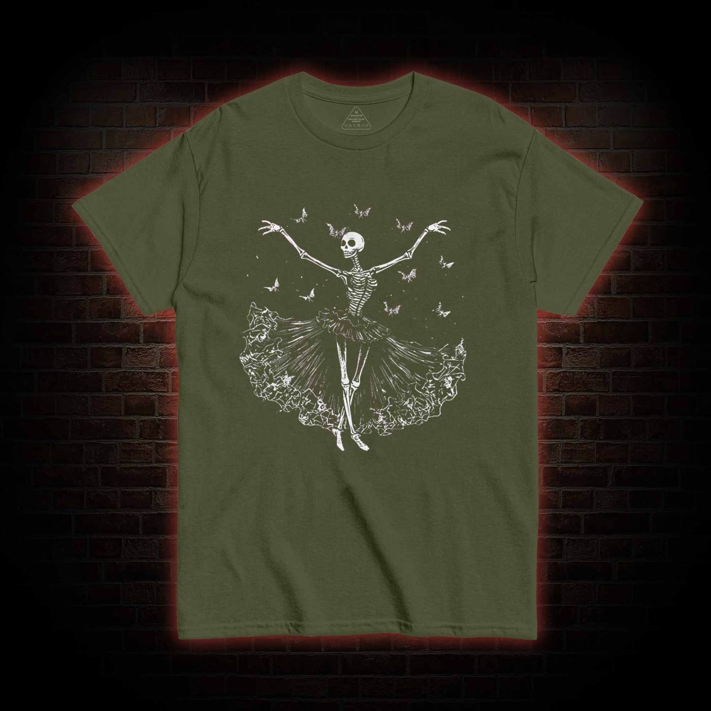 Floral Ballerina with Bats Skeleton T-shirt