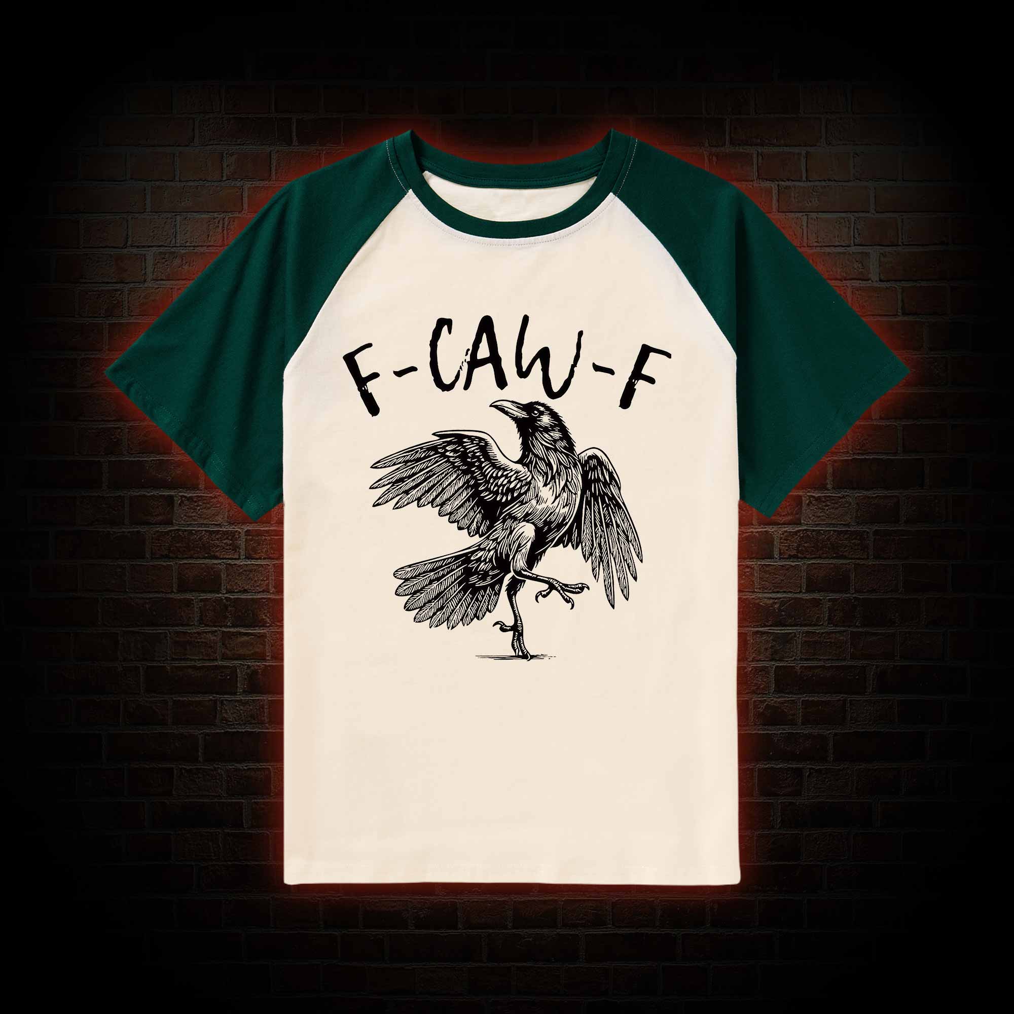 F-caw-f Funny Raglan T-shirt