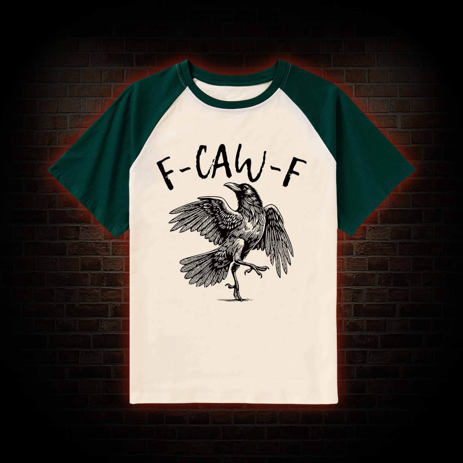 F-caw-f Funny Raglan T-shirt