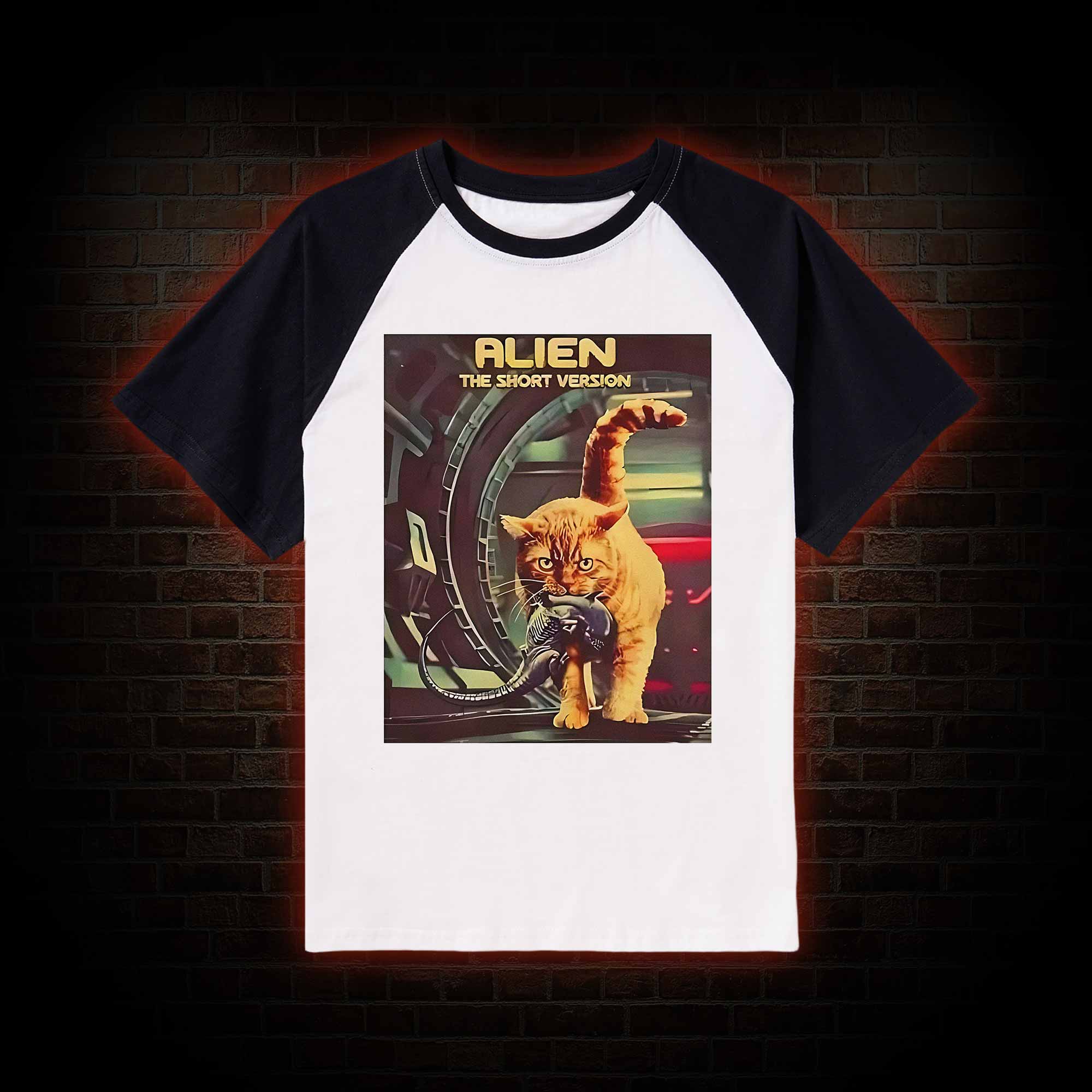 Alien Cat Raglan T-shirt