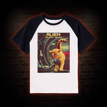 Alien Cat Raglan T-shirt
