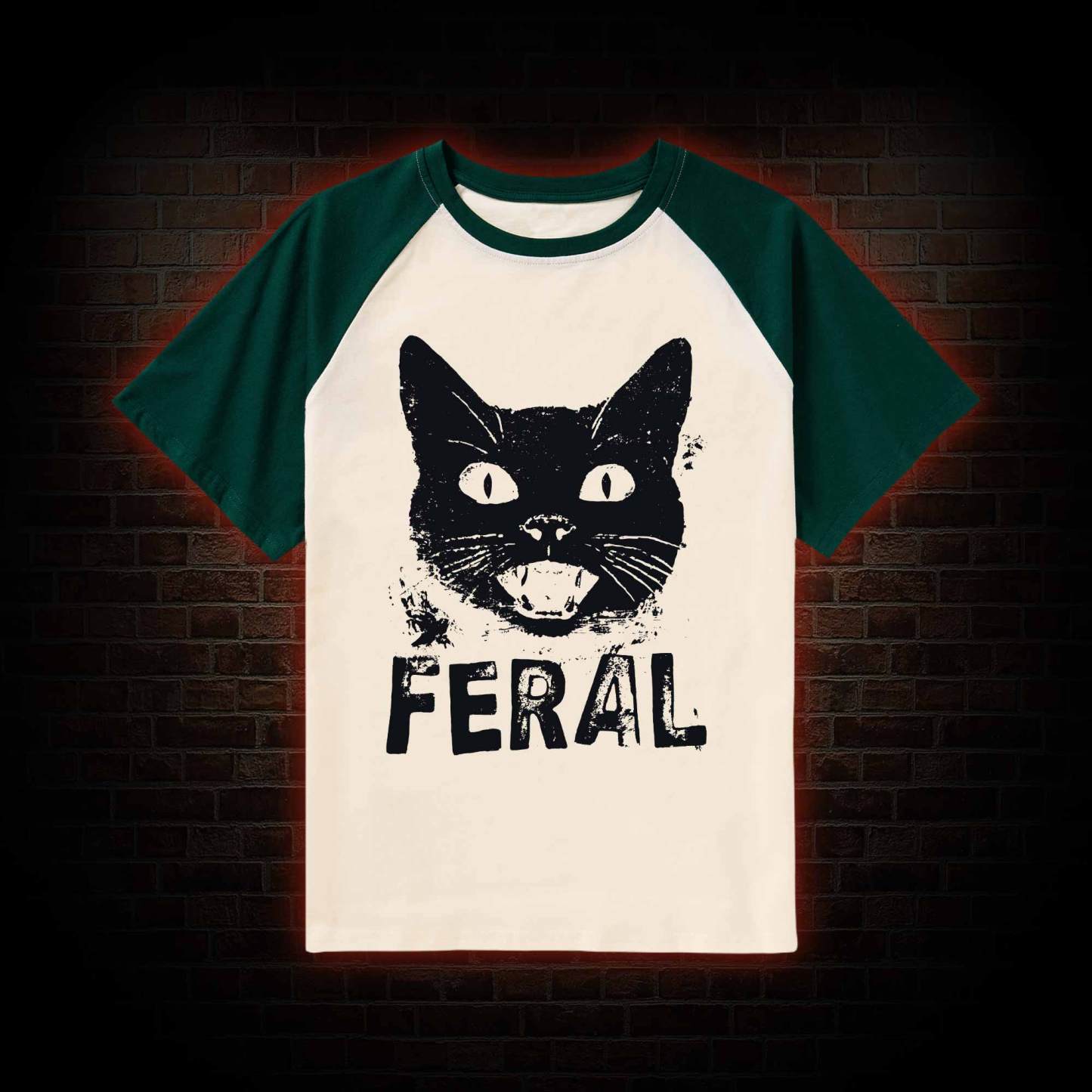 Feral Cat Raglan T-shirt