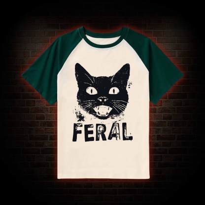 Feral Cat Raglan T-shirt