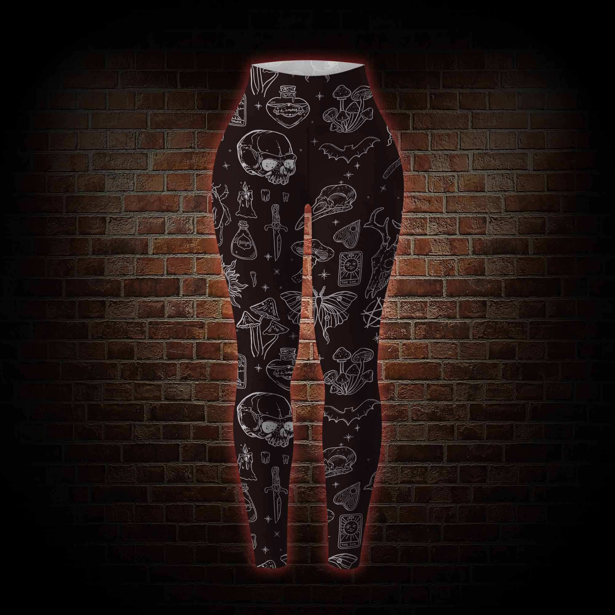 Mystical Symbols and Skulls Women's Tight-Fitting Pants