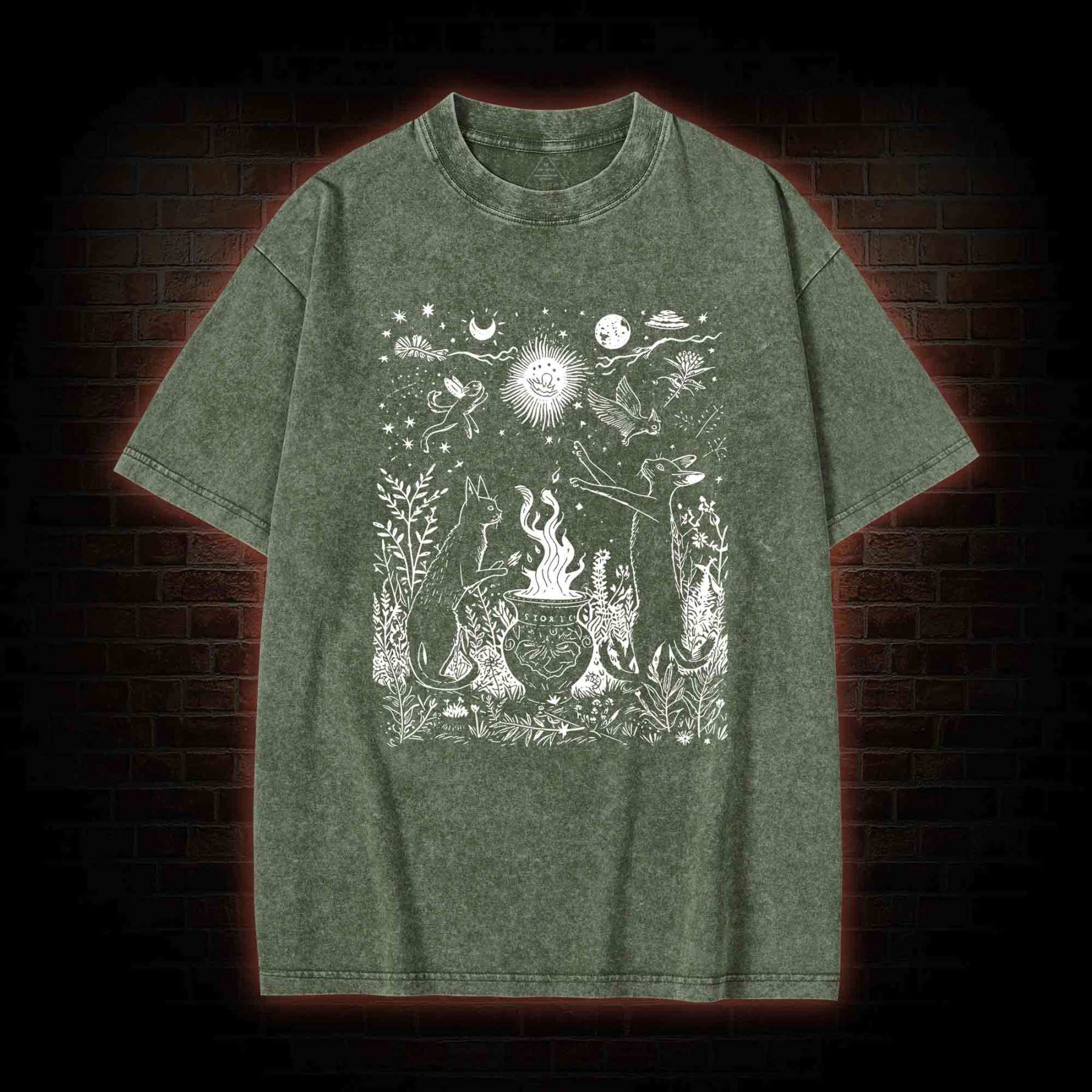 Celestial Cat Washed T-shirt