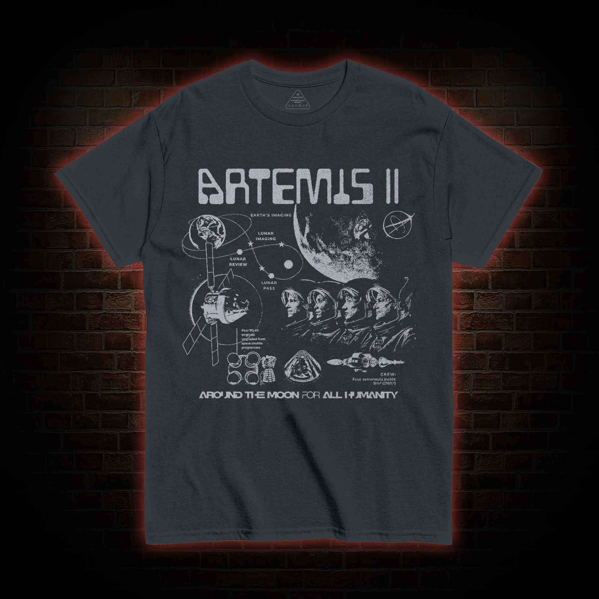 Around the Moon for All Humanity T-shirt