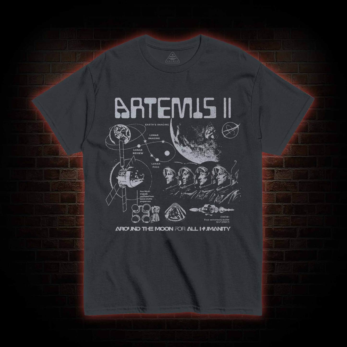 Around the Moon for All Humanity T-shirt