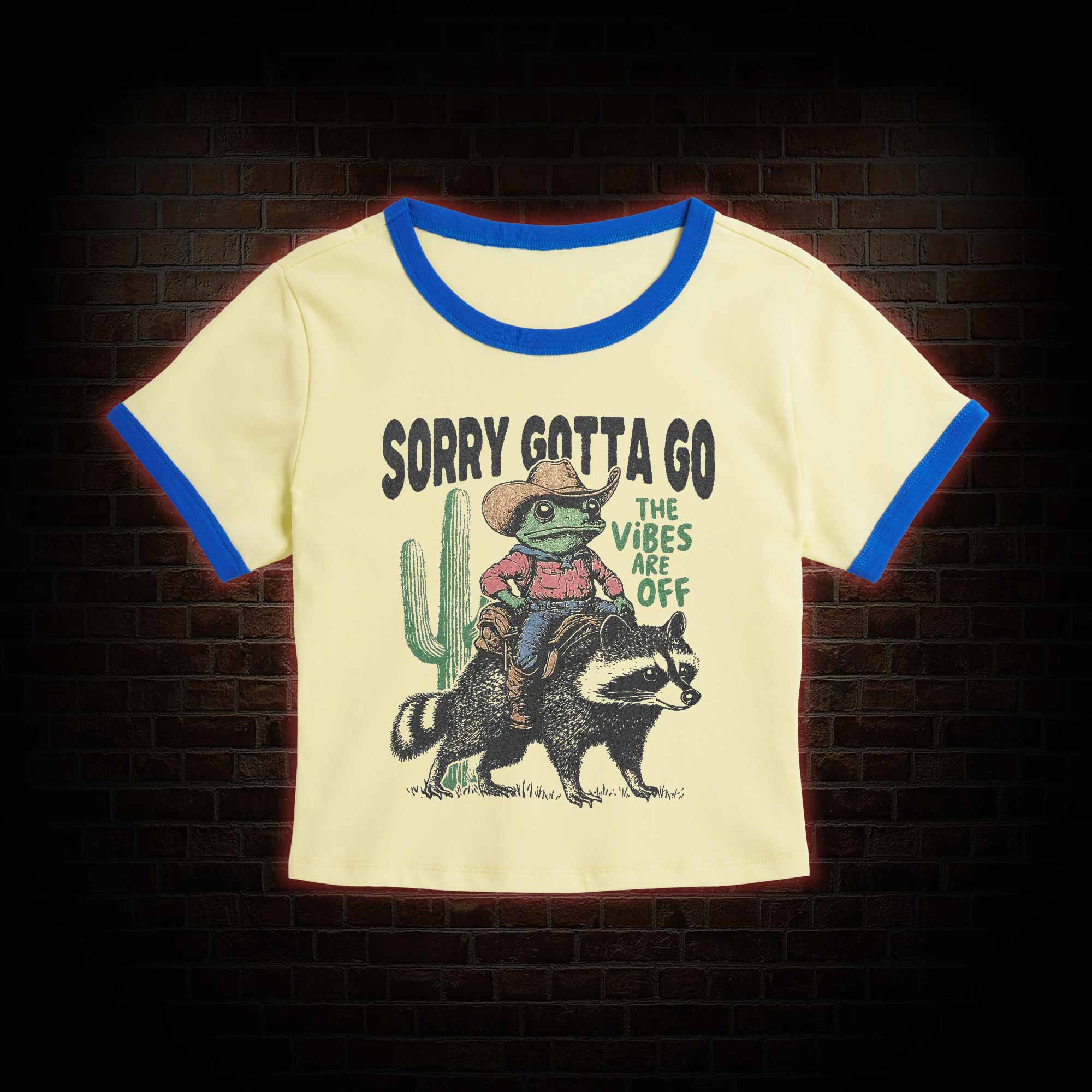 Cowboy Frog Riding Raccoon Baby Tee