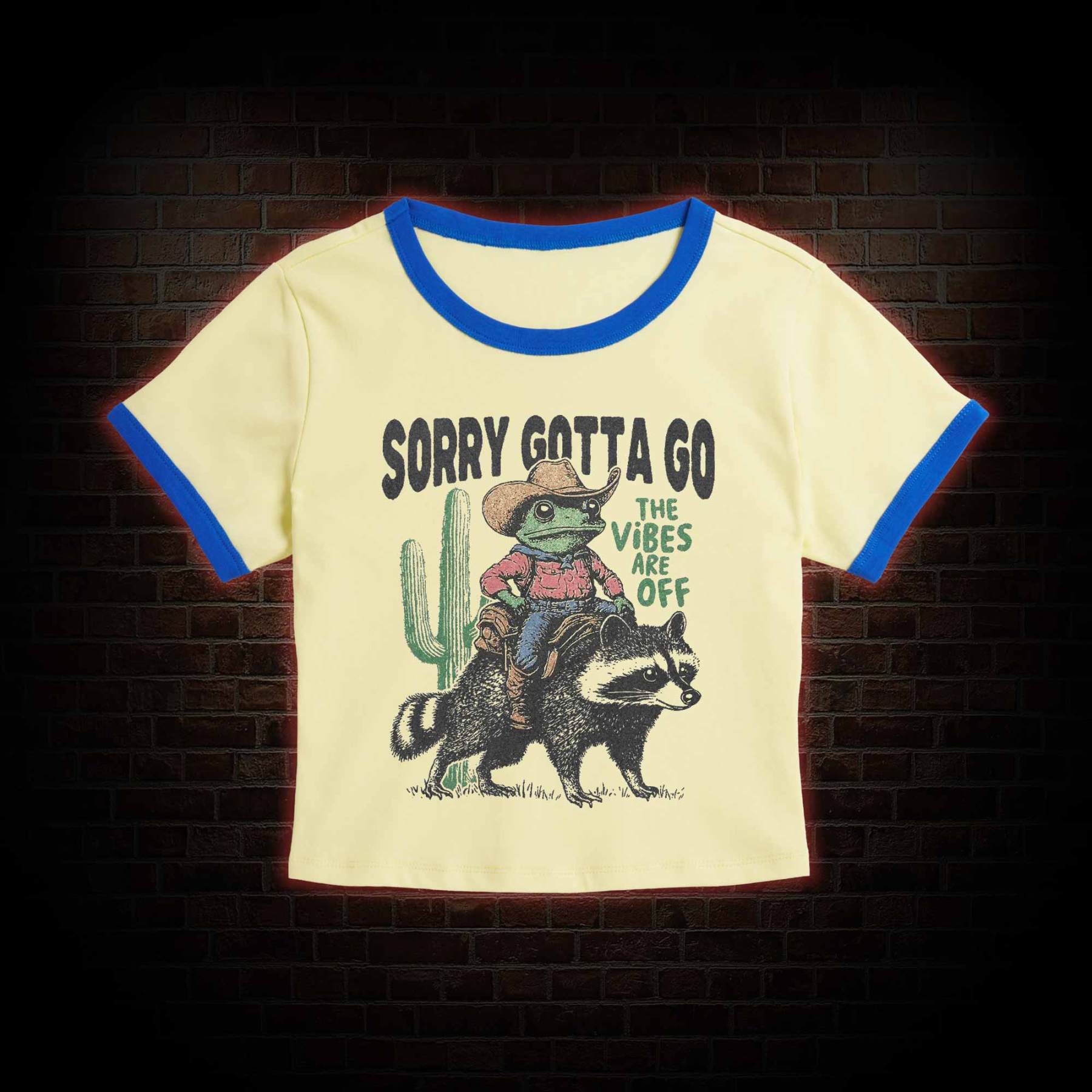 Cowboy Frog Riding Raccoon Baby Tee