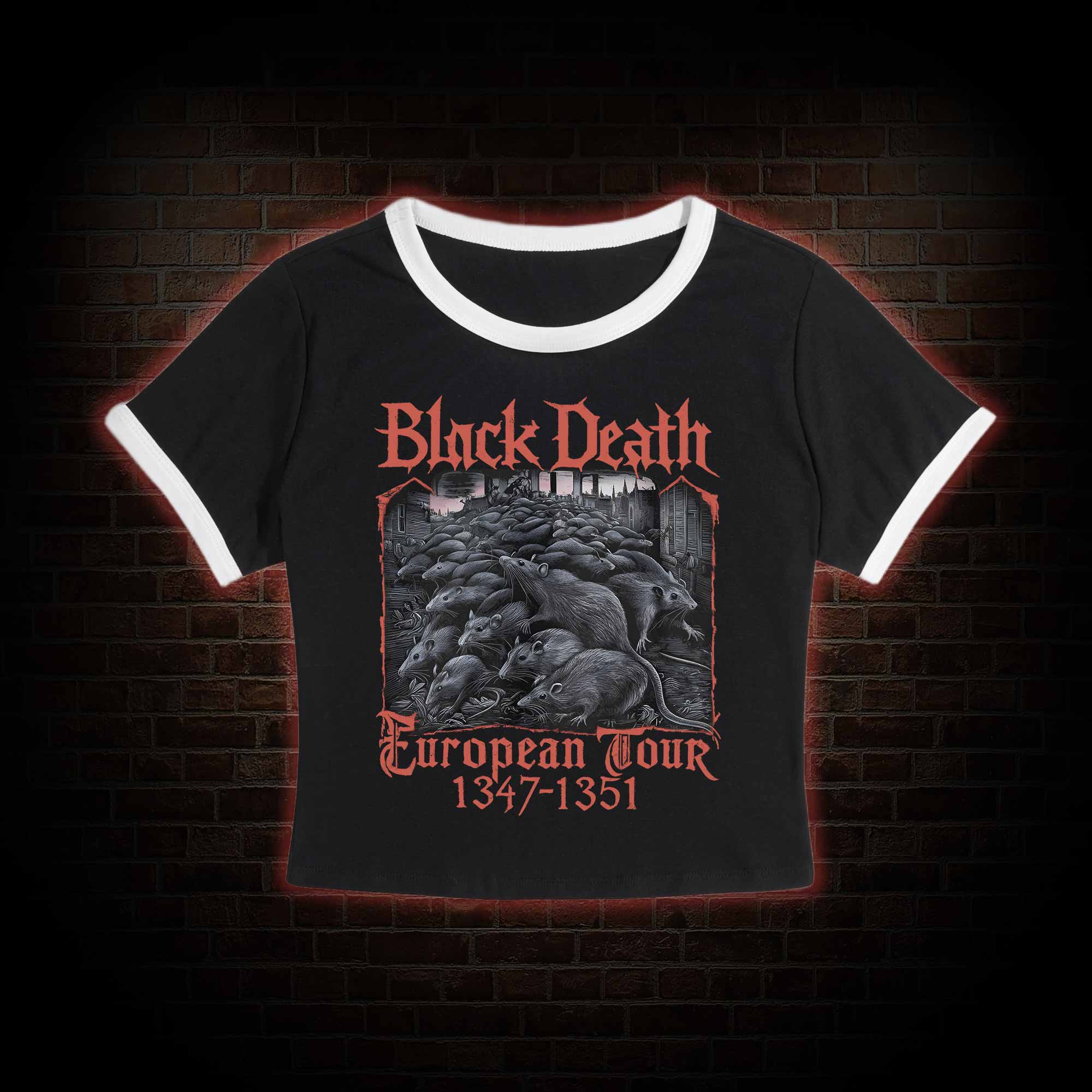 Vintage Black Death European Tour Baby Tee