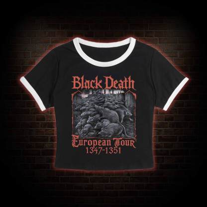 Vintage Black Death European Tour Baby Tee