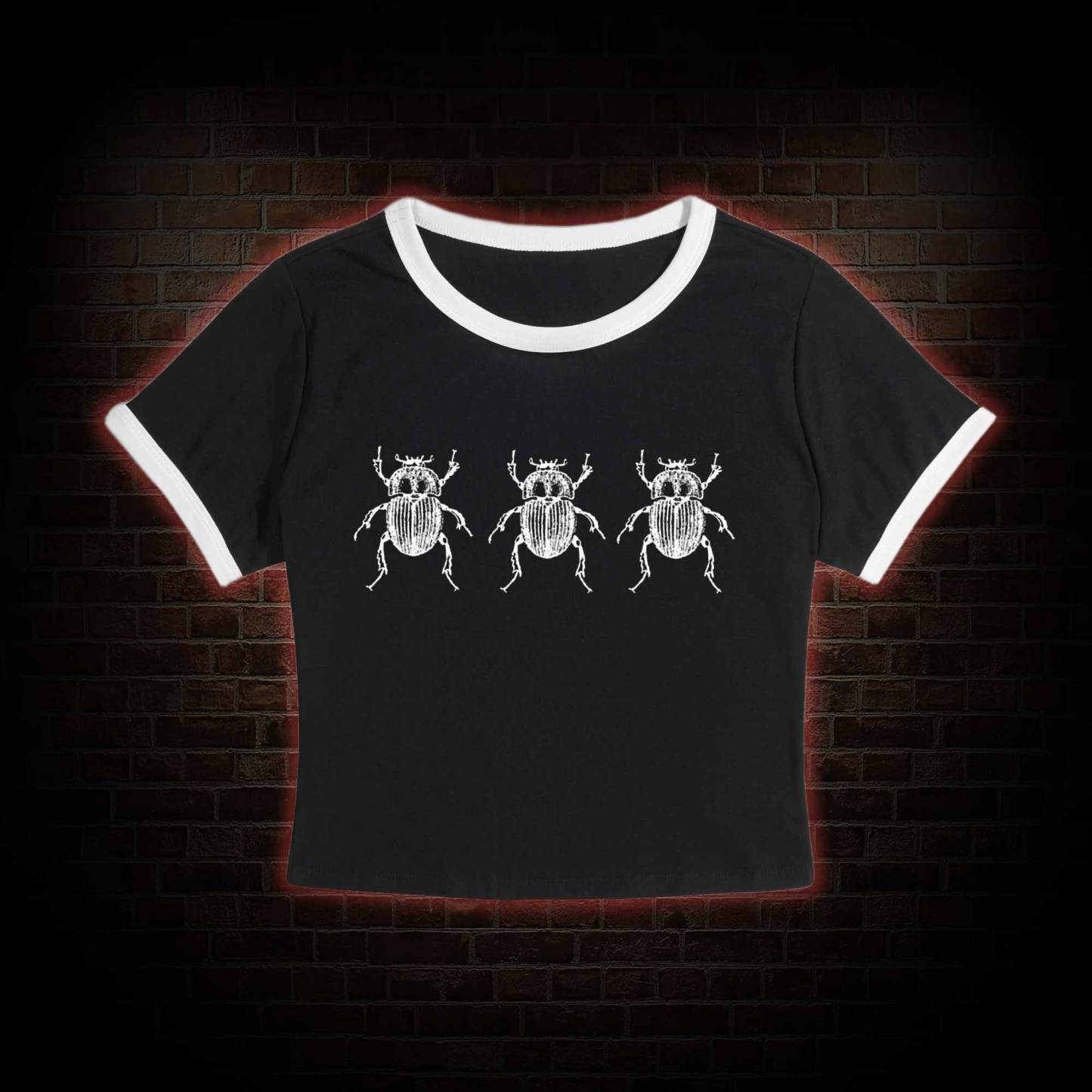 Golith Beetle Slim Crop T-Shirts