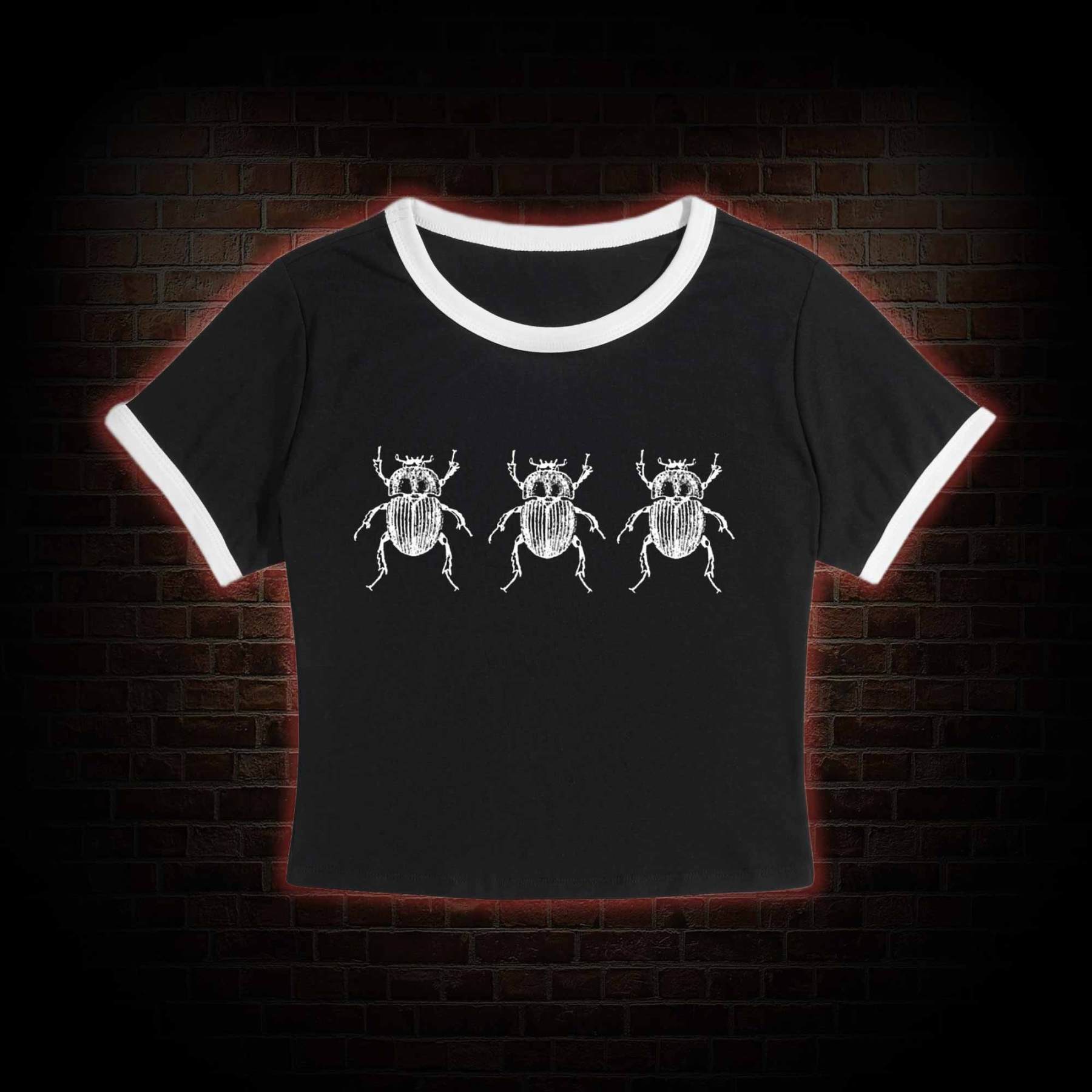 Golith Beetle Slim Crop T-Shirts