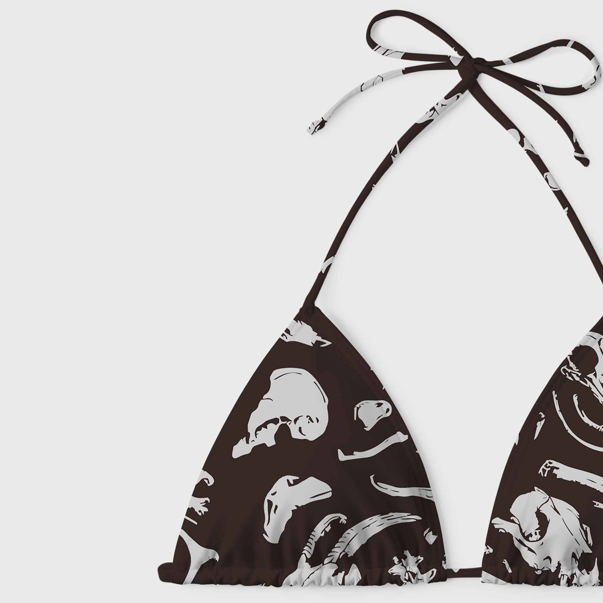 Dinosaur Fossils Women's Adjustable Tie-Strap Bikini