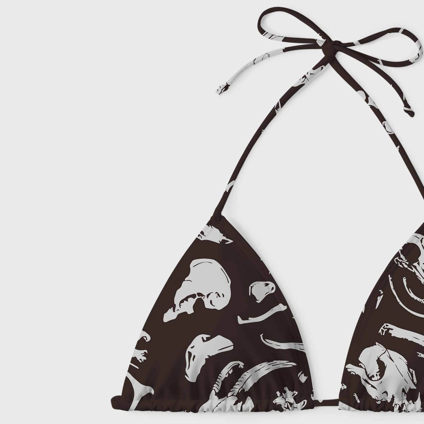Dinosaur Fossils Women's Adjustable Tie-Strap Bikini