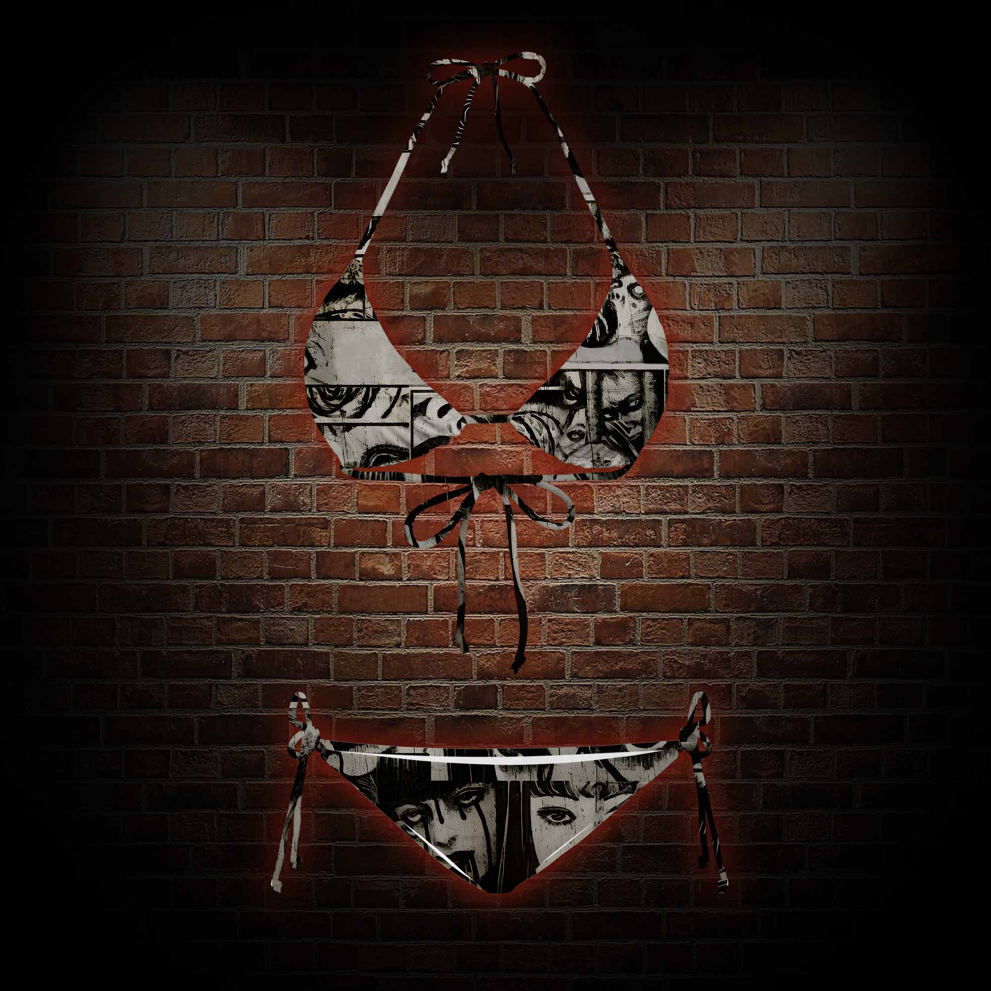 Eyes of Horrors Women's Adjustable Tie-Strap Bikini