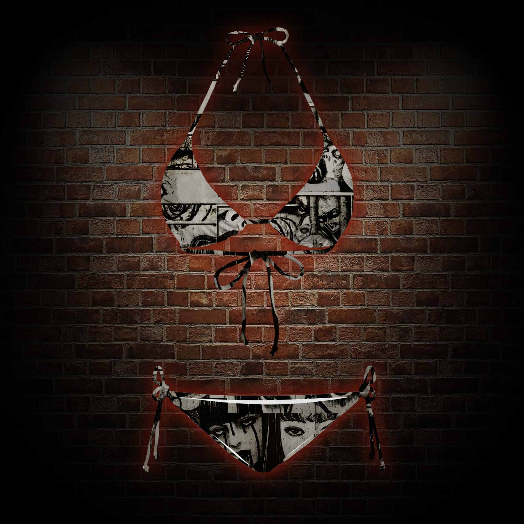 Eyes of Horrors Women's Adjustable Tie-Strap Bikini