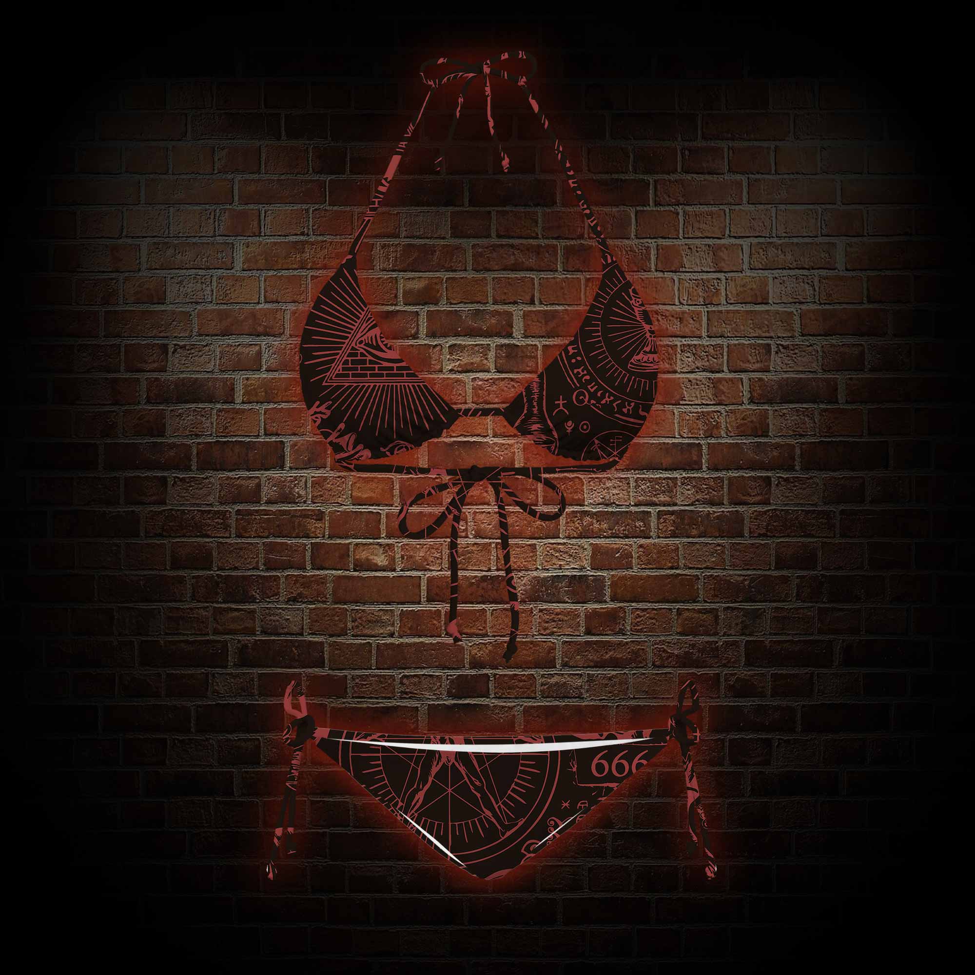 Occultism Women's Adjustable Tie-Strap Bikini