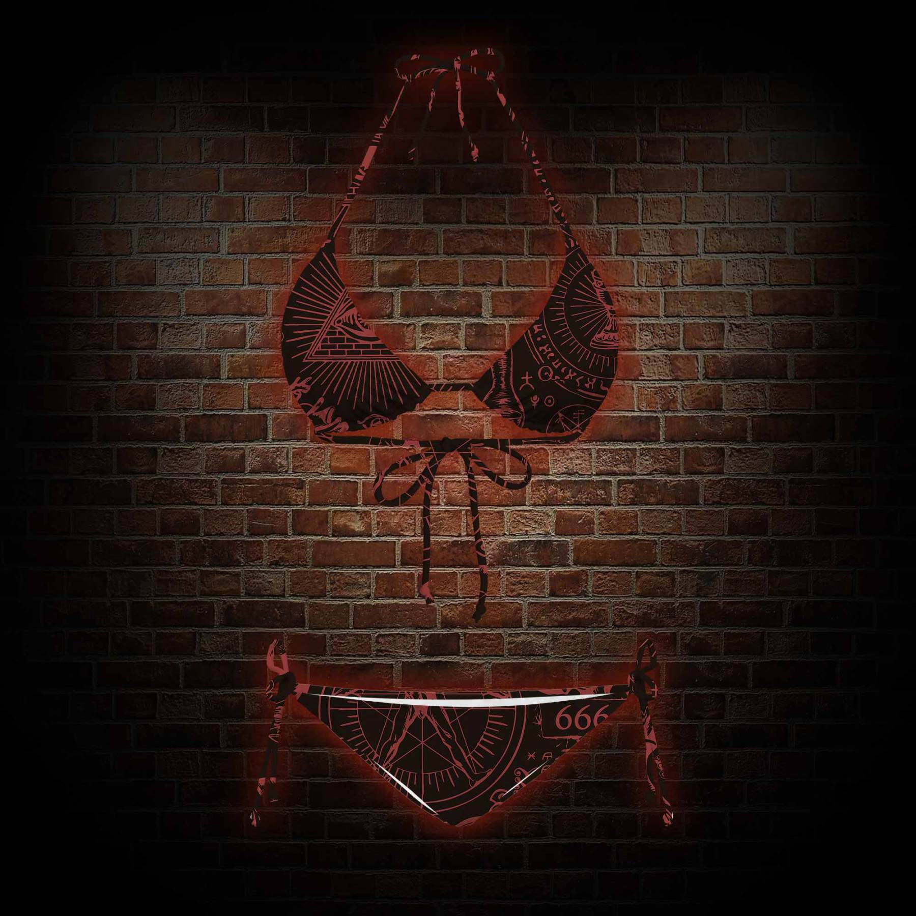 Occultism Women's Adjustable Tie-Strap Bikini