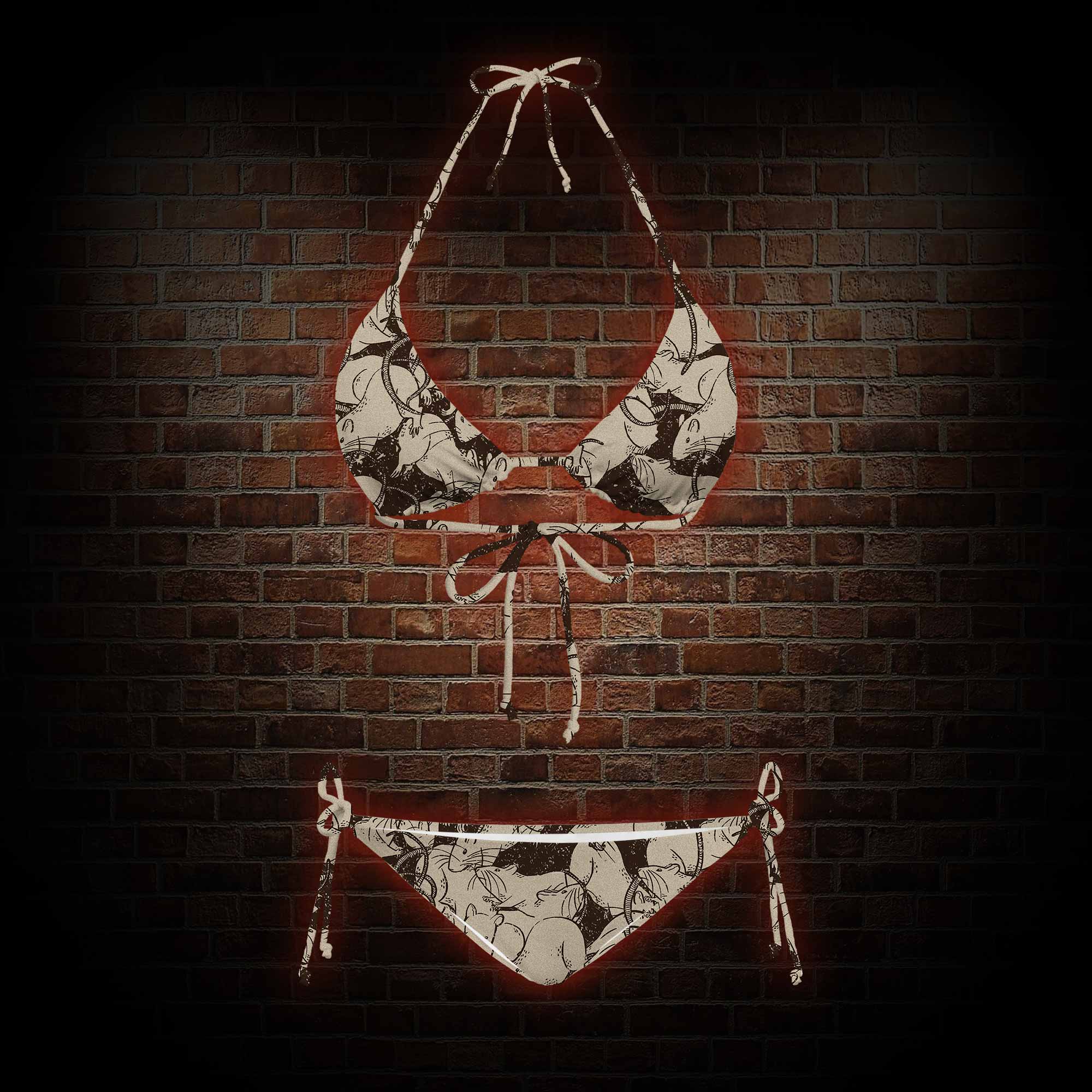 Black Death Women's Adjustable Tie-Strap Bikini