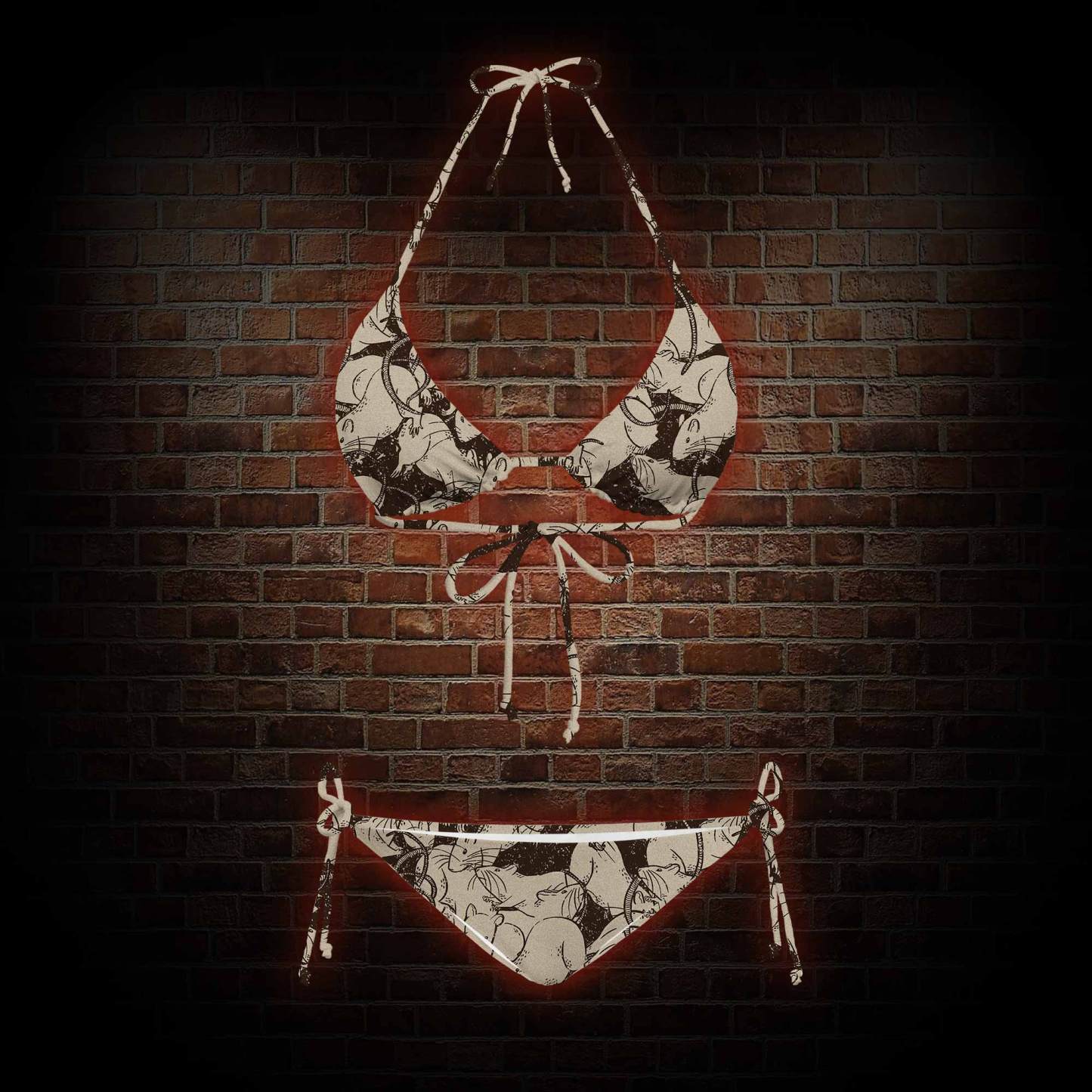 Black Death Women's Adjustable Tie-Strap Bikini