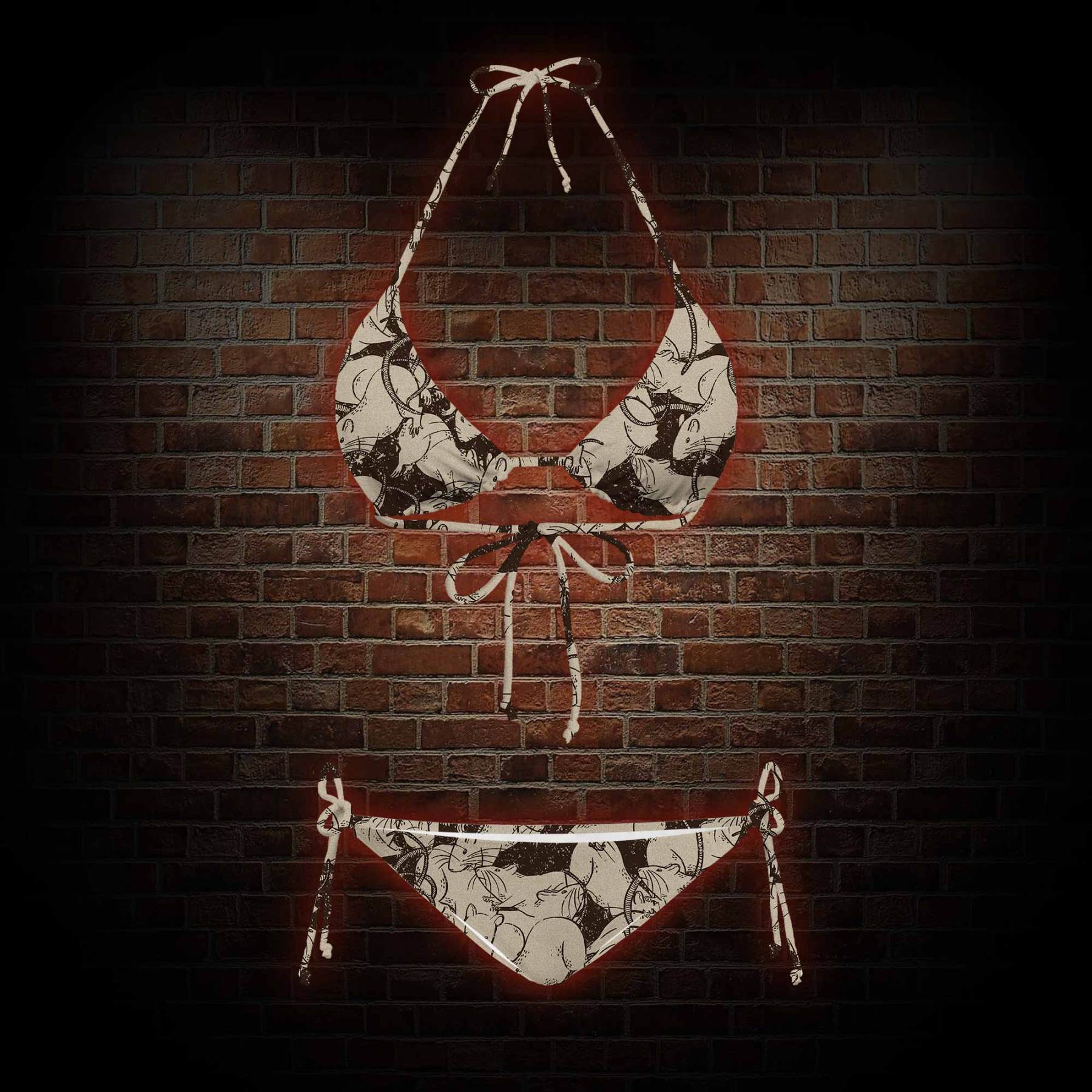 Black Death Women's Adjustable Tie-Strap Bikini